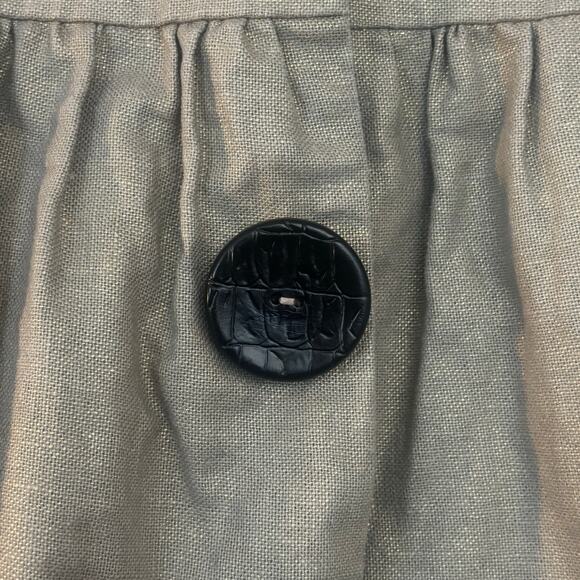 Kensie Heavy Jacket Artsy Buttons Gold Metallic Detail Size 10 Linen Lagenlook - Picture 3 of 12